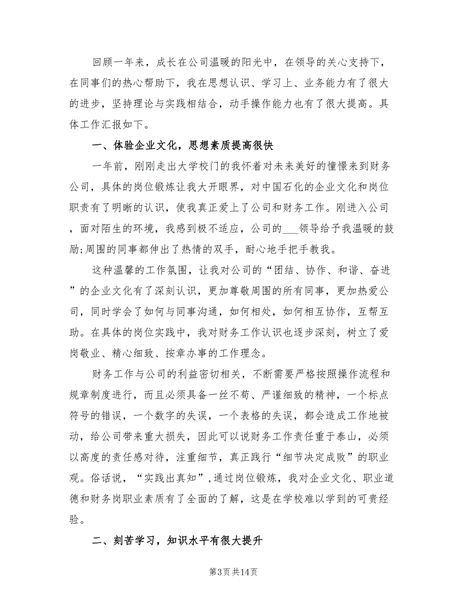 2022年出纳人员年度工作总结范本_第3页