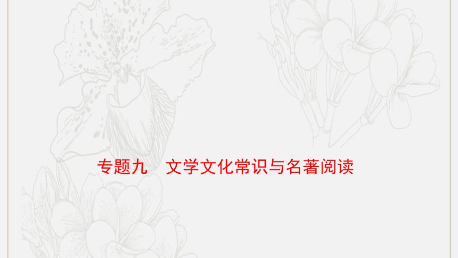 山东省泰安市中考语文专题复习九文学文化常识与名著阅读课件_第1页