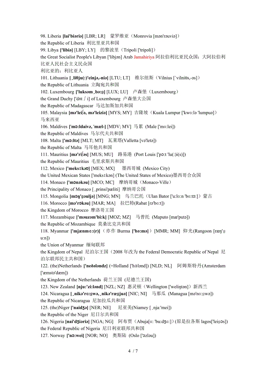 各国英文表示-countries_第4页