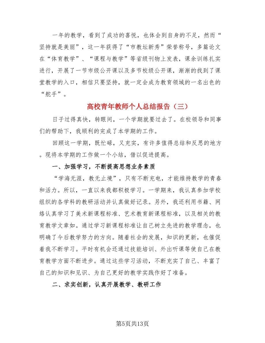 高校青年教师个人总结报告.doc_第5页