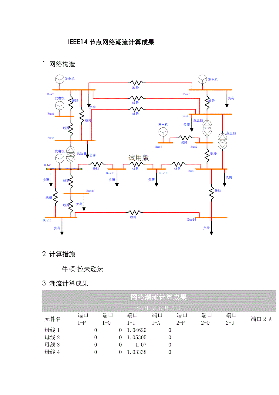 IEEE14节点潮流计算_第1页