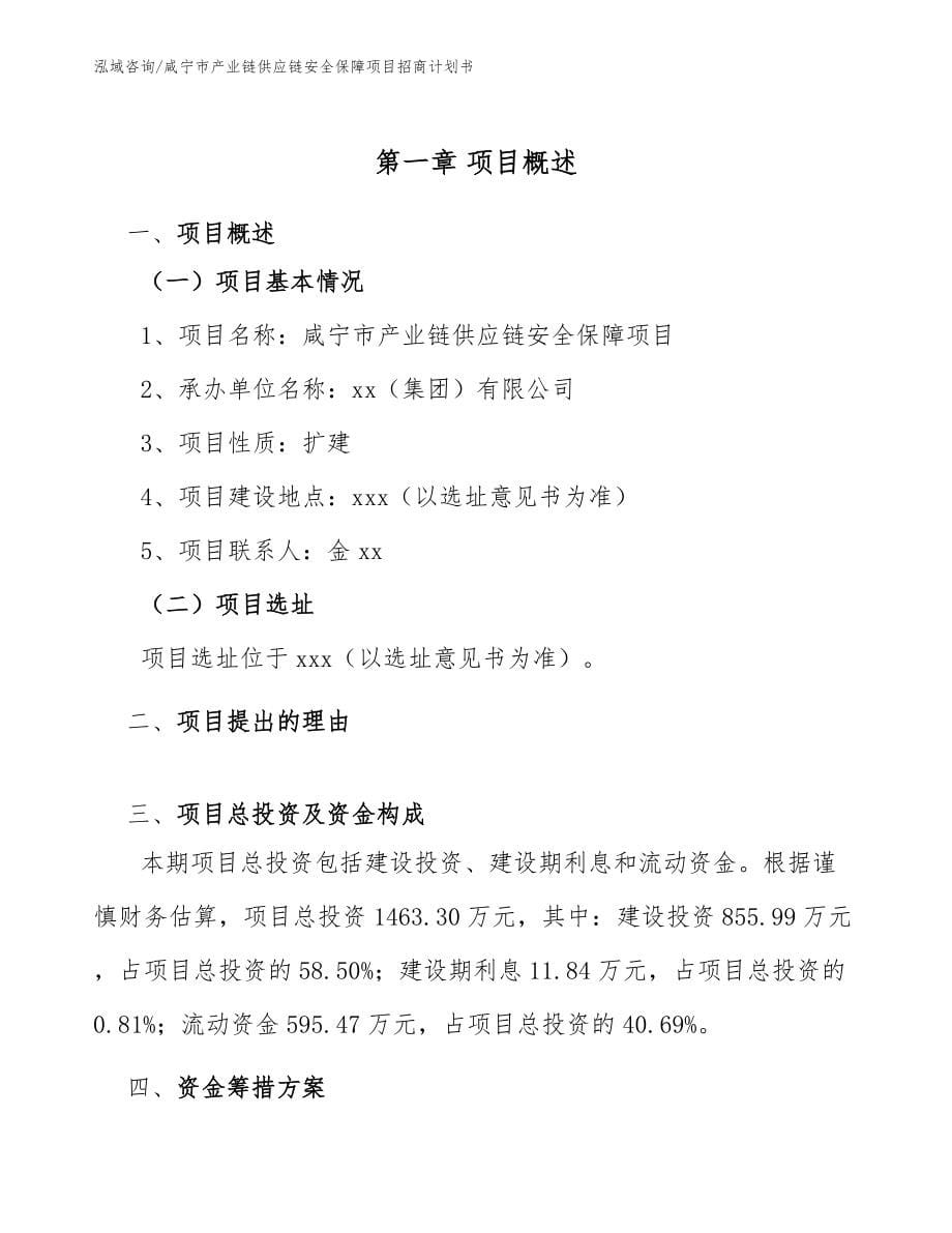咸宁市产业链供应链安全保障项目招商计划书_第5页