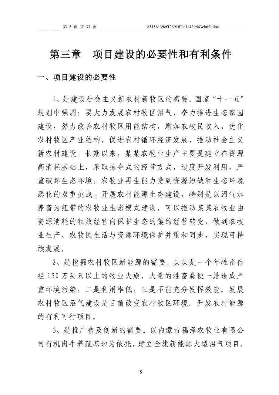 某农村大型沼气示范项目投资可行性研究分析报告.doc_第5页