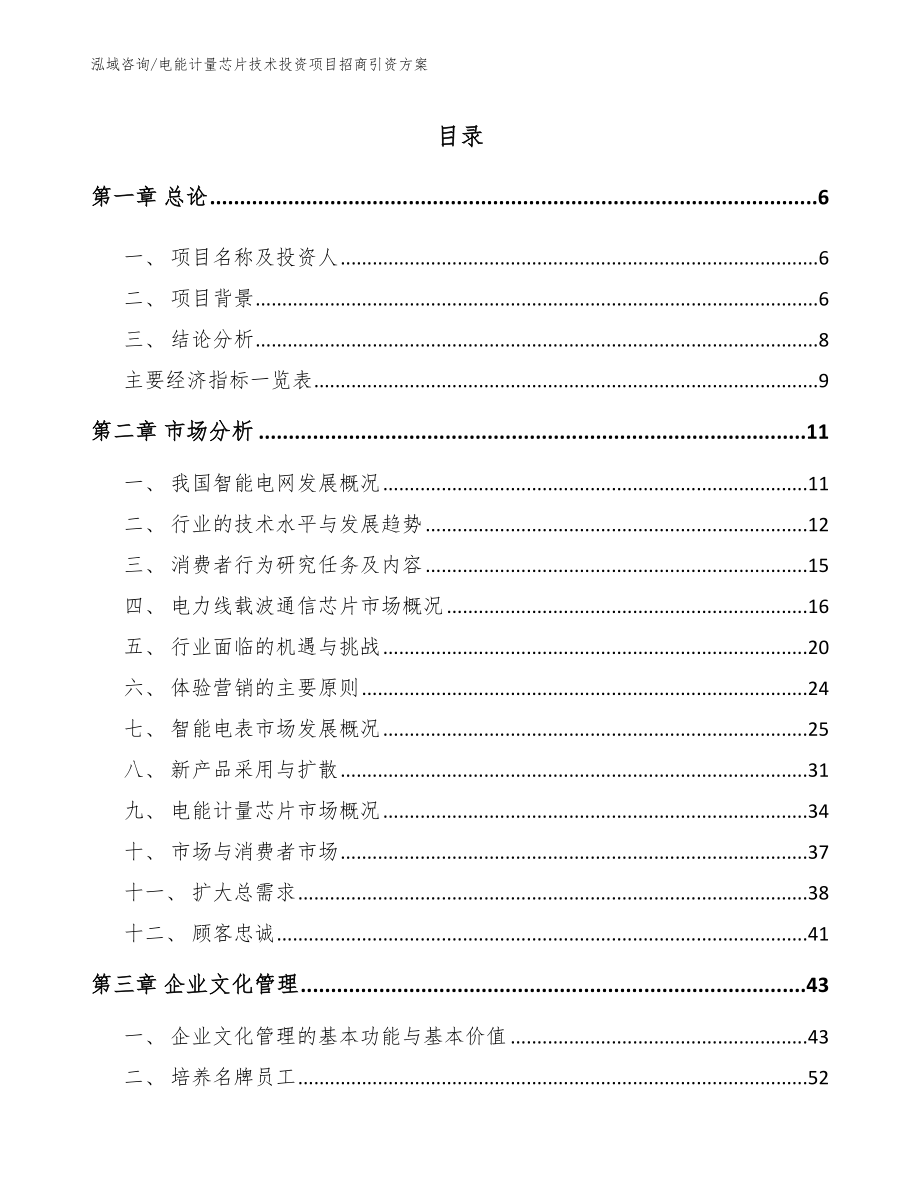 电能计量芯片技术投资项目招商引资方案_模板范本_第1页