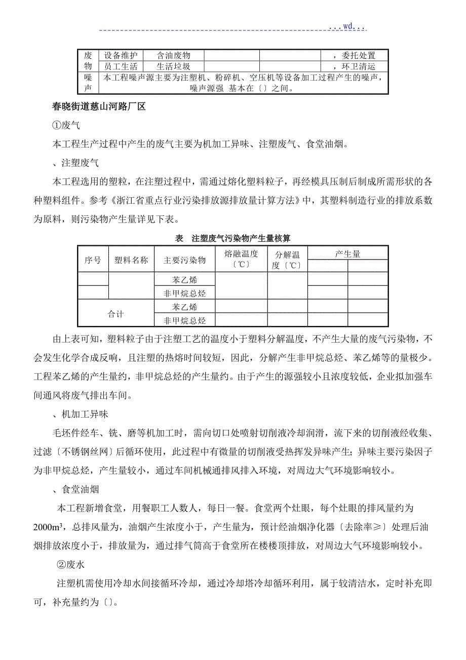 司年新增模具50套塑料产品330万套生产项目环境影响评价_第5页