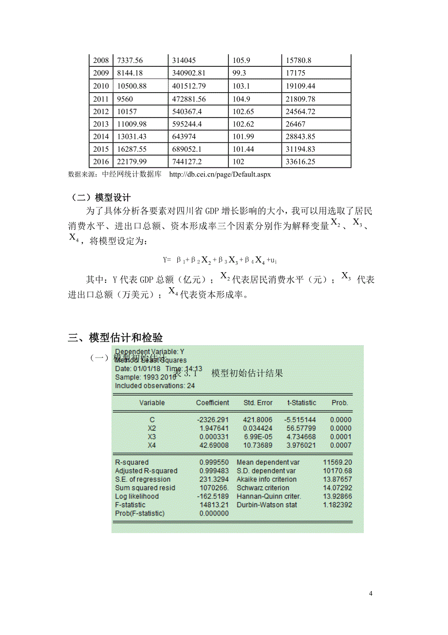 计量经济学论文影响GDP增长的因素分析_第4页