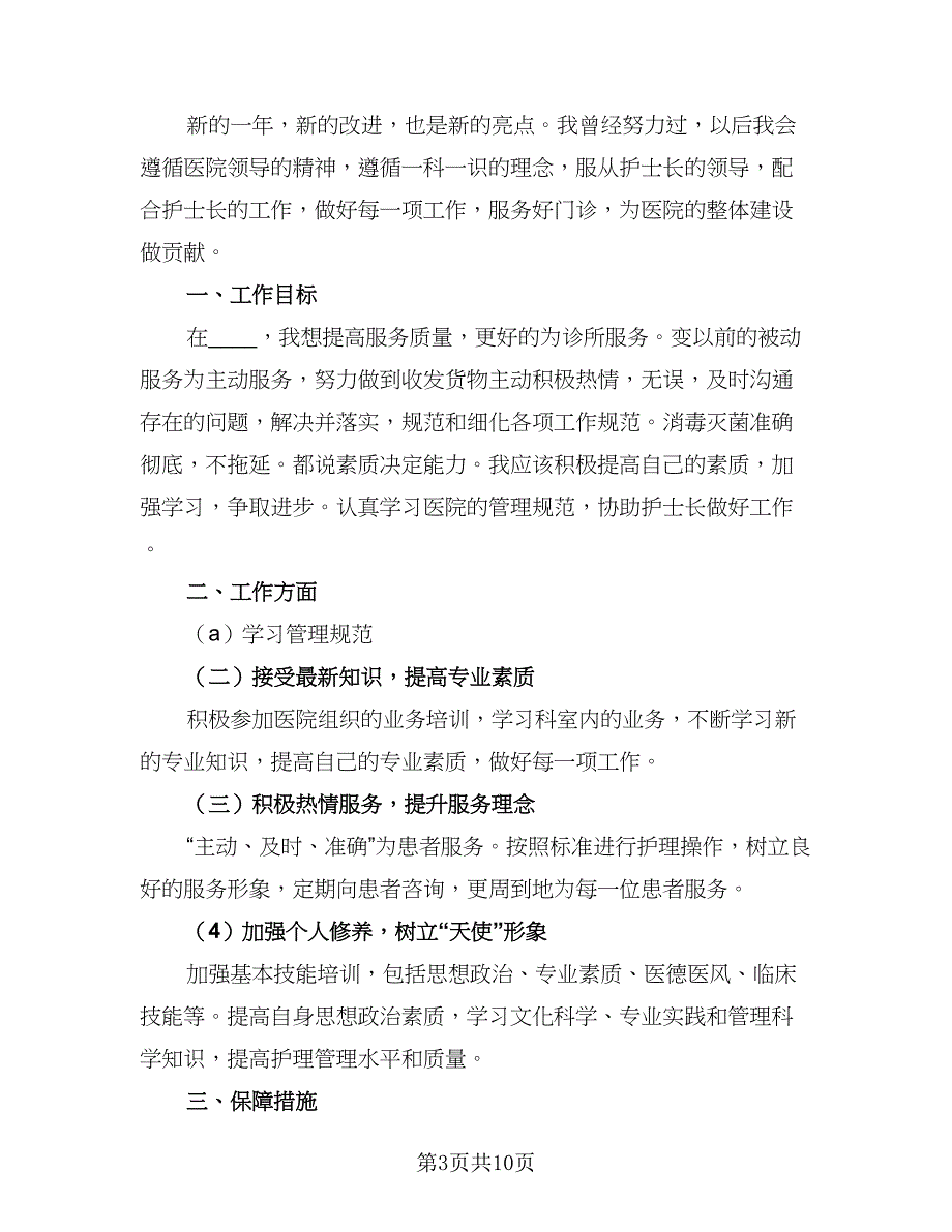 医院新任护士长工作计划范本（四篇）_第3页