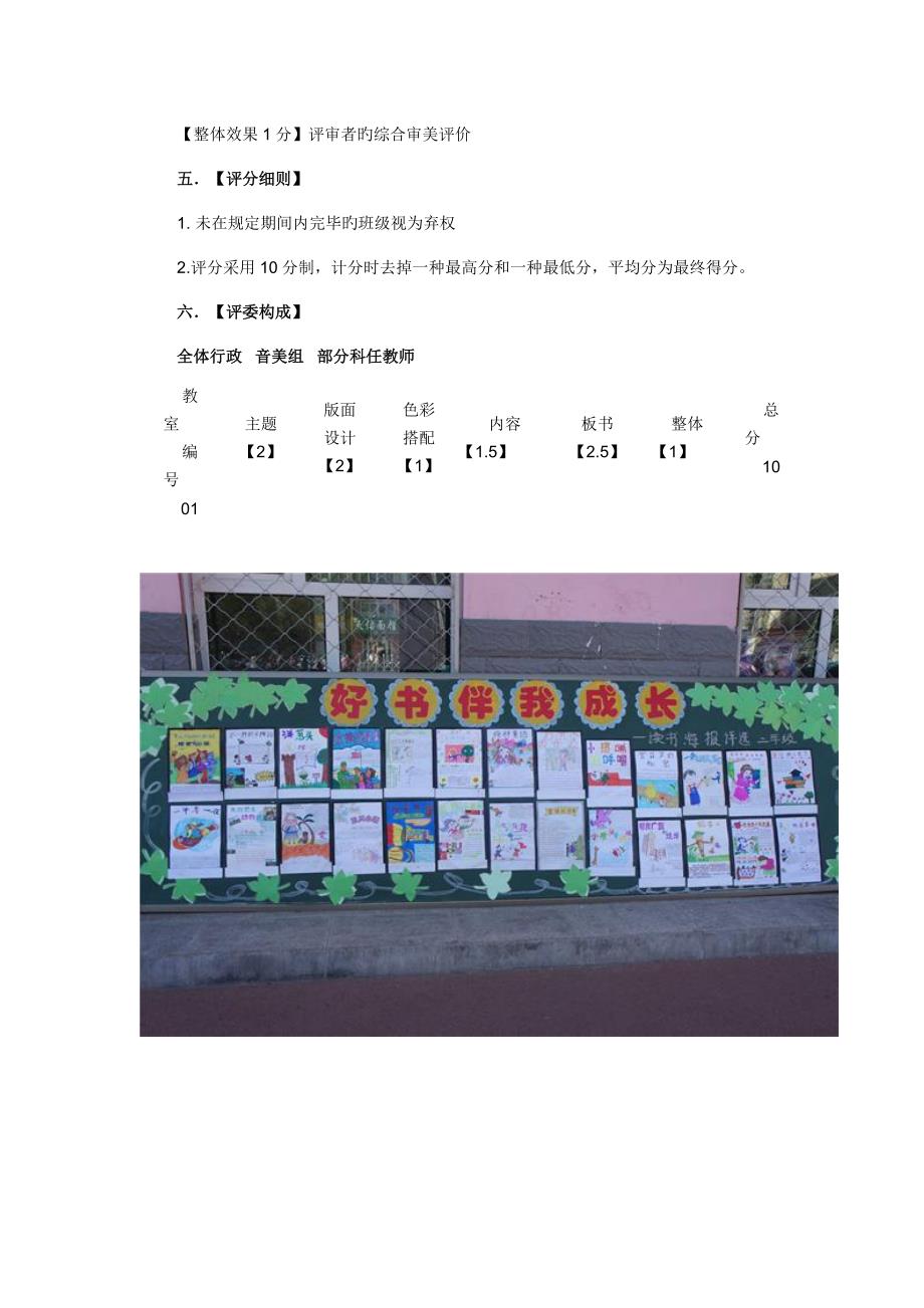 辛桥小学经典阅读活动板报评比方案_第2页