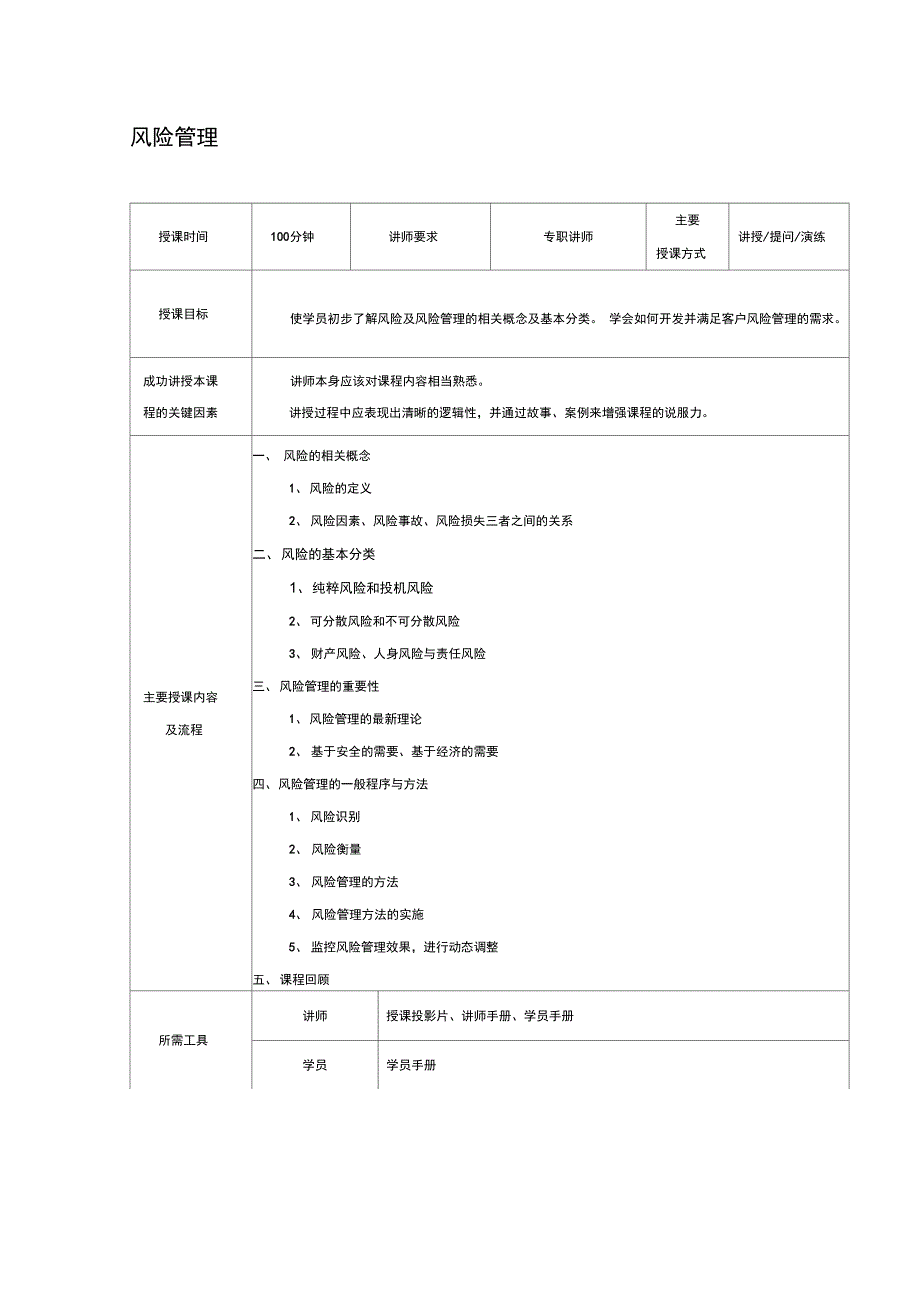 讲师手册-风险管理_第1页