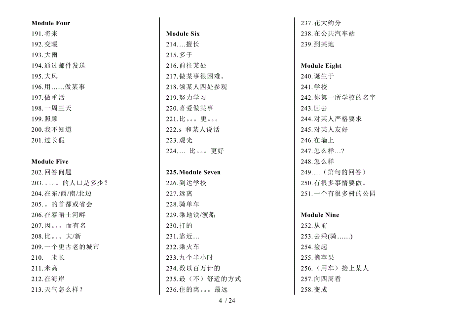 外研版英语词组全6册(汉语总结)_第4页