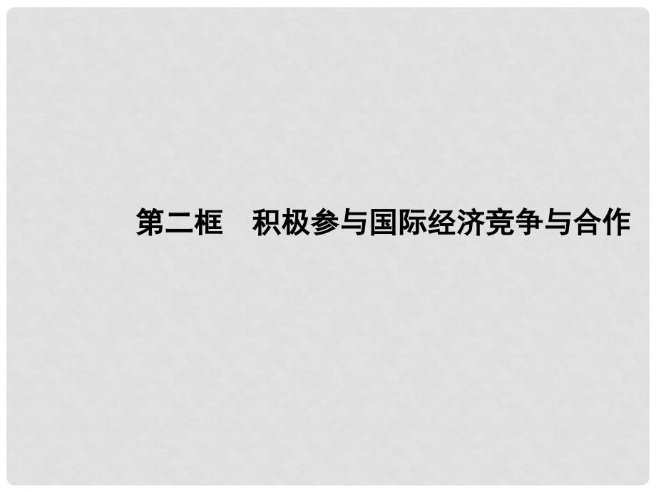 高中政治 11.2积极参与国际经济竞争与合作课件 新人教版必修1_第1页