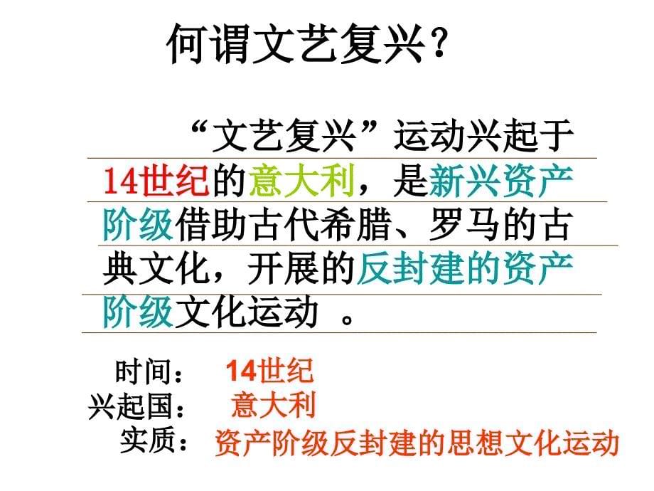 广西中峰乡育才中学九年级历史上册 第8课 文艺复兴和新航路的开辟课件 岳麓版_第5页