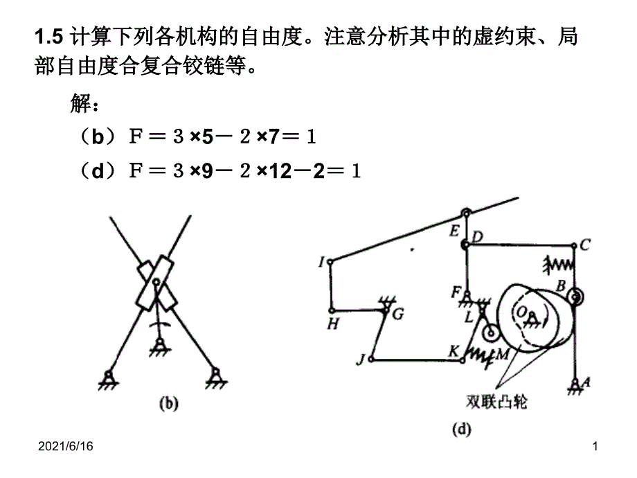 机械原理习题(申永胜)_第1页