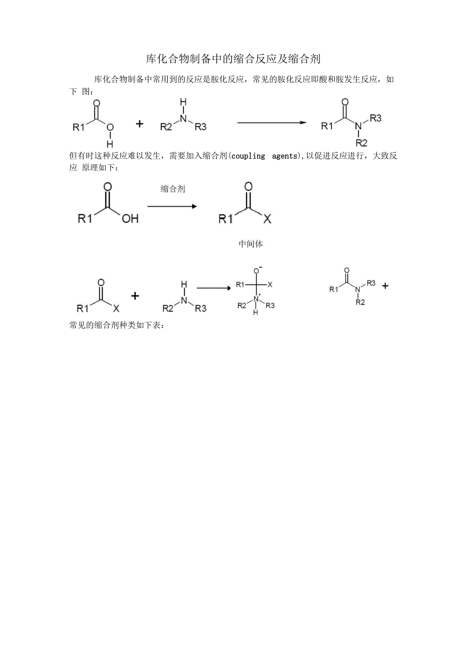 缩合剂种类及工作原理_第1页