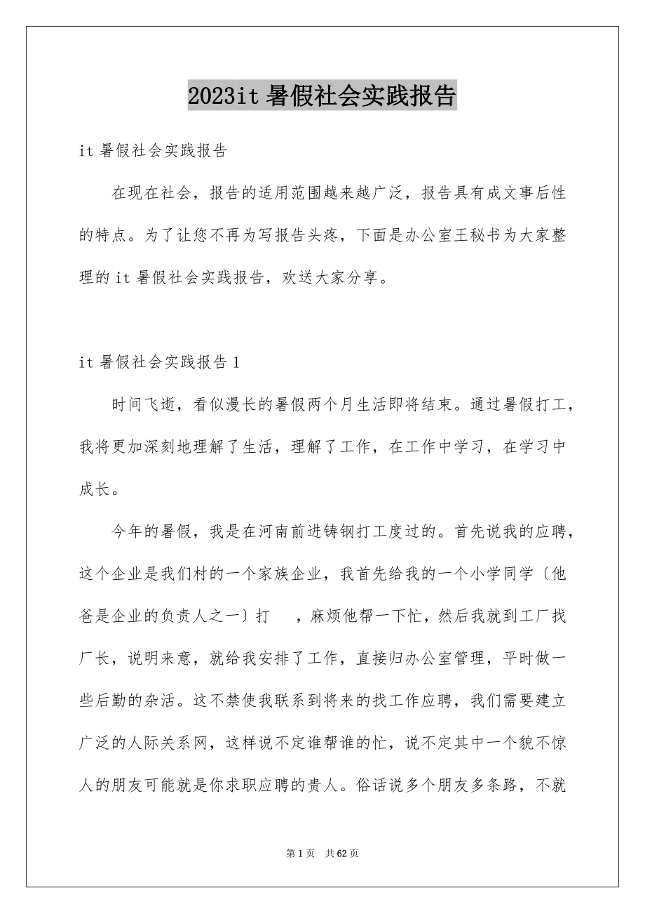 2023年it暑假社会实践报告.docx_第1页