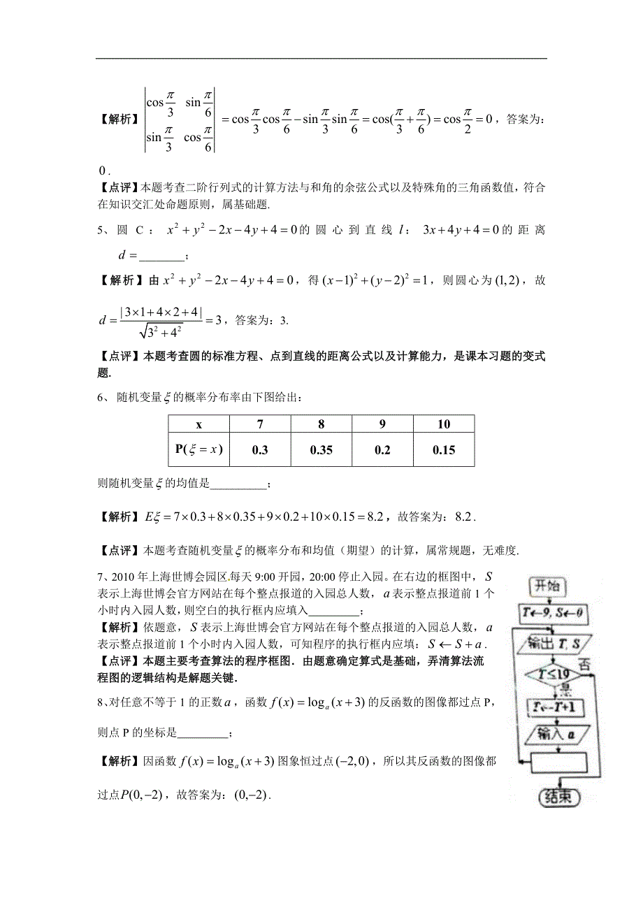 普通高等学校招生全国统一考试数学理科试题上海卷真题解析_第2页