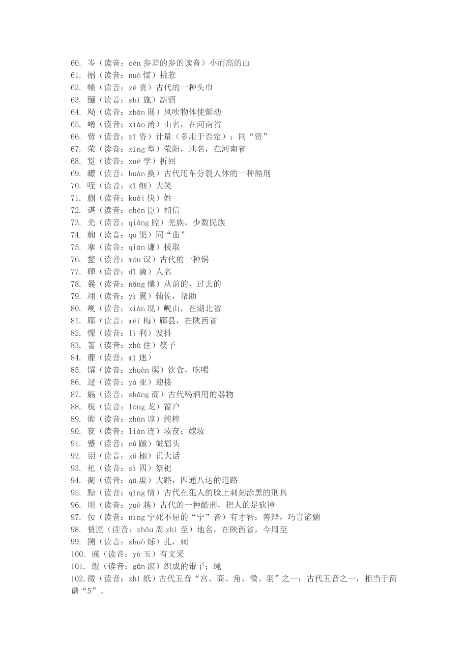 高中历史之历史百科容易读错的历史字词素材_第4页