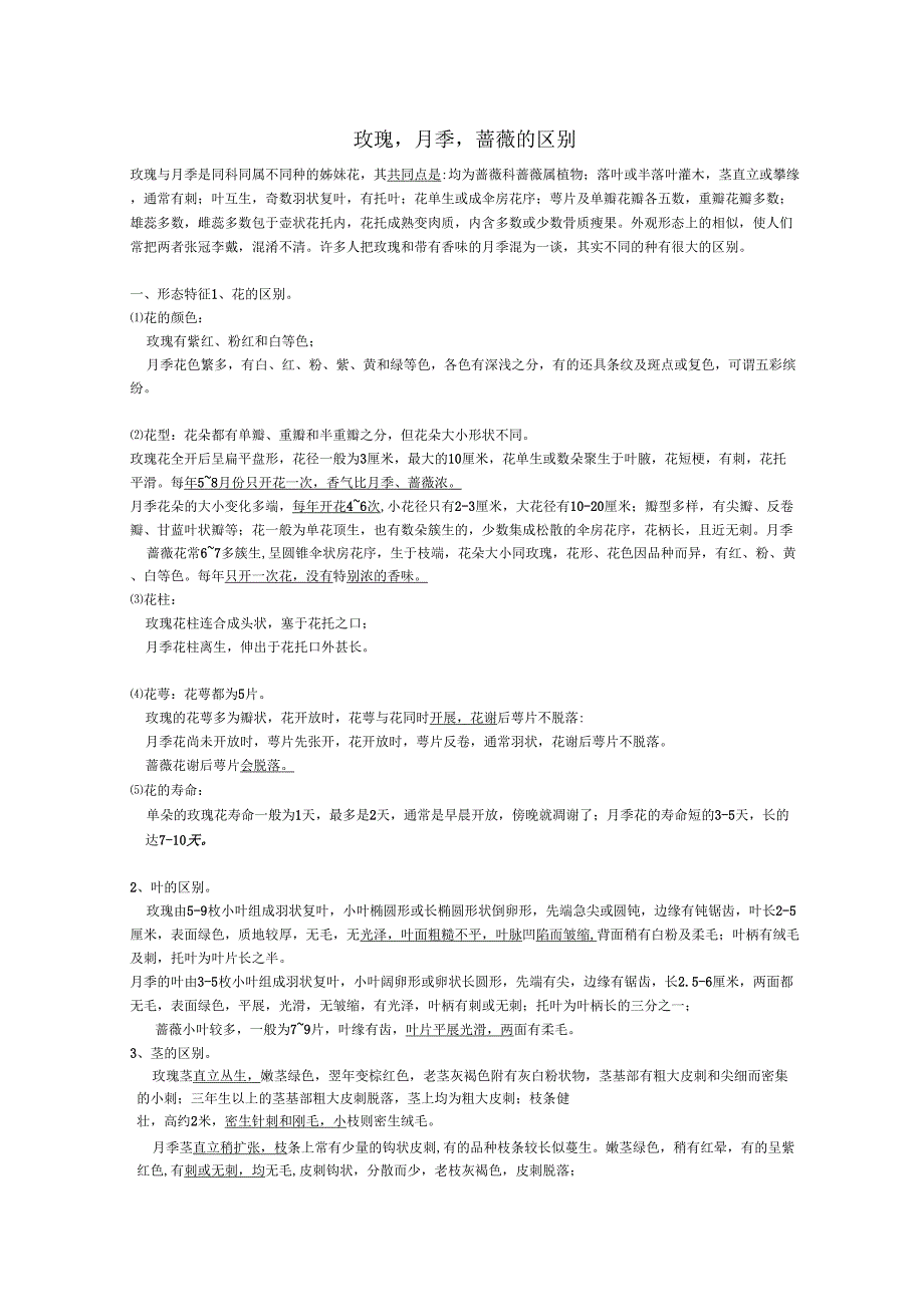 玫瑰月季蔷薇的区别_第1页