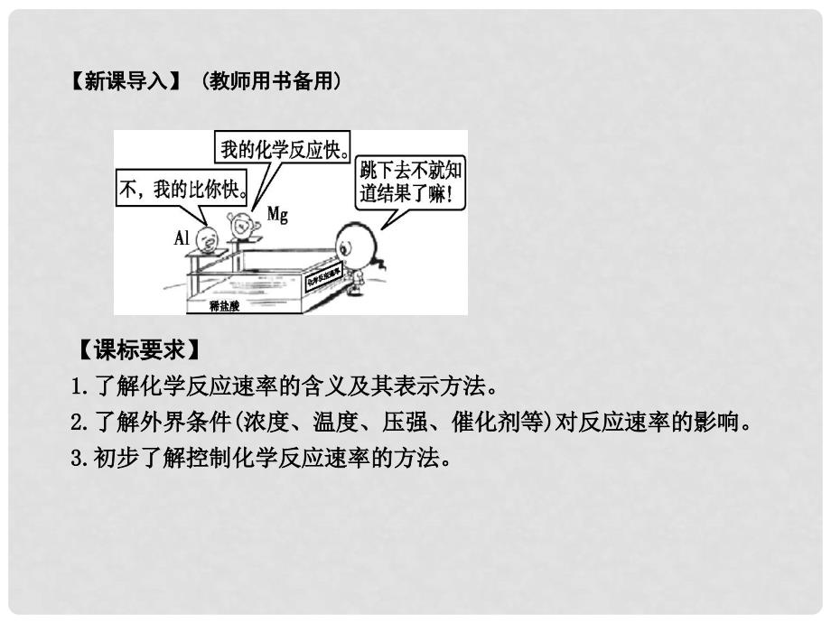 高中化学 第二章 化学反应与能量 第三节 化学反应的速率和限度 第1课时 化学反应的速率课件 新人教版必修2_第2页