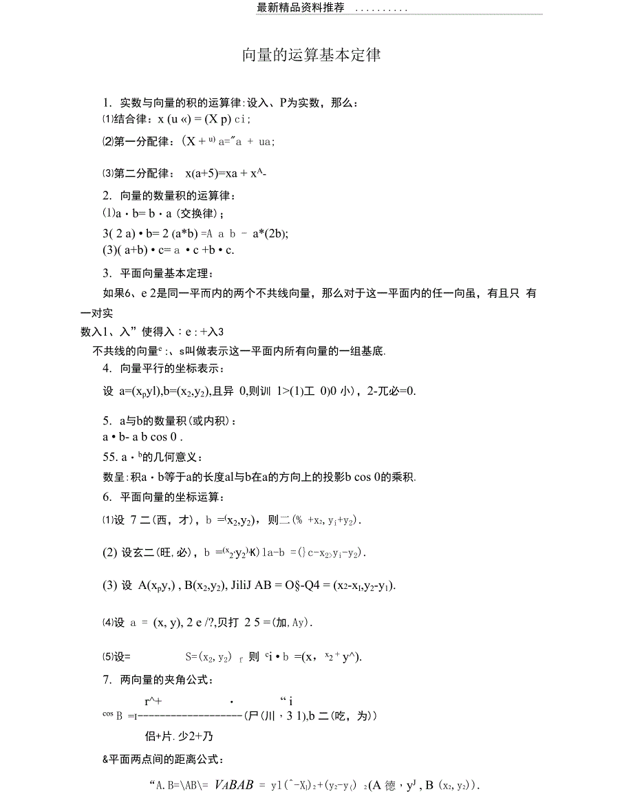 最新向量的运算基本定律_第1页