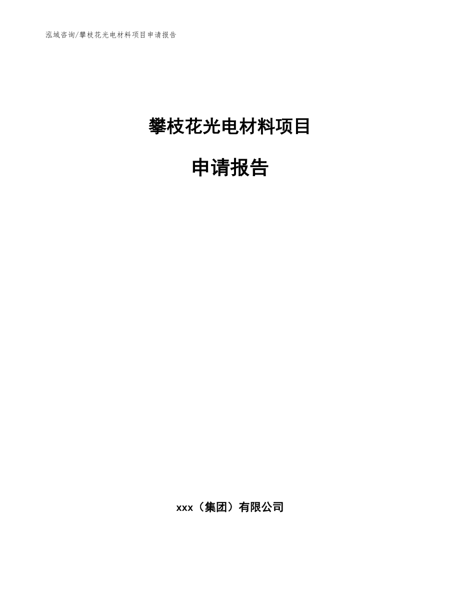 攀枝花光电材料项目申请报告【参考范文】_第1页