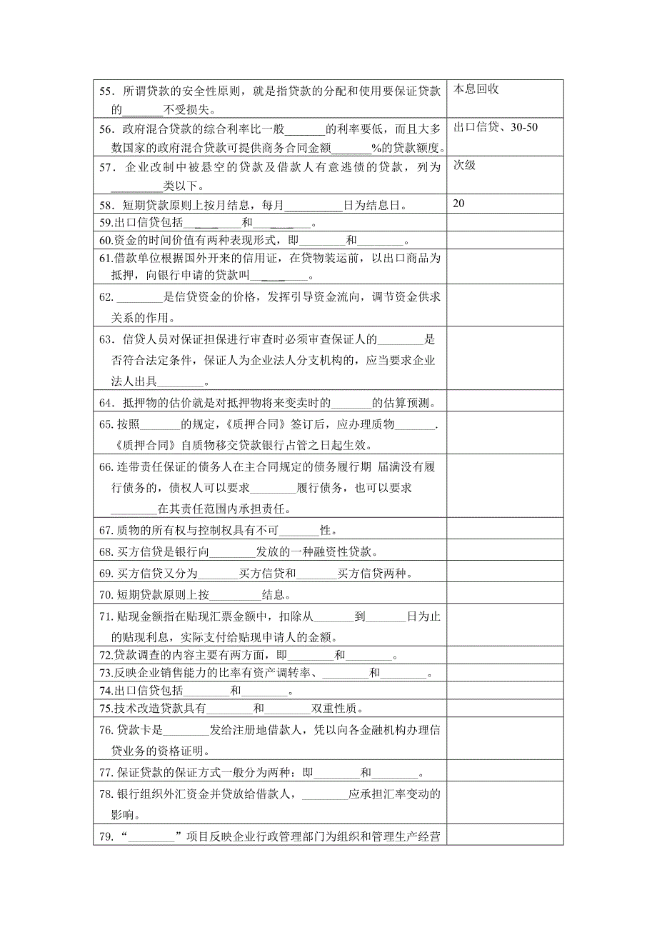 银行信贷管理模拟试题_第4页