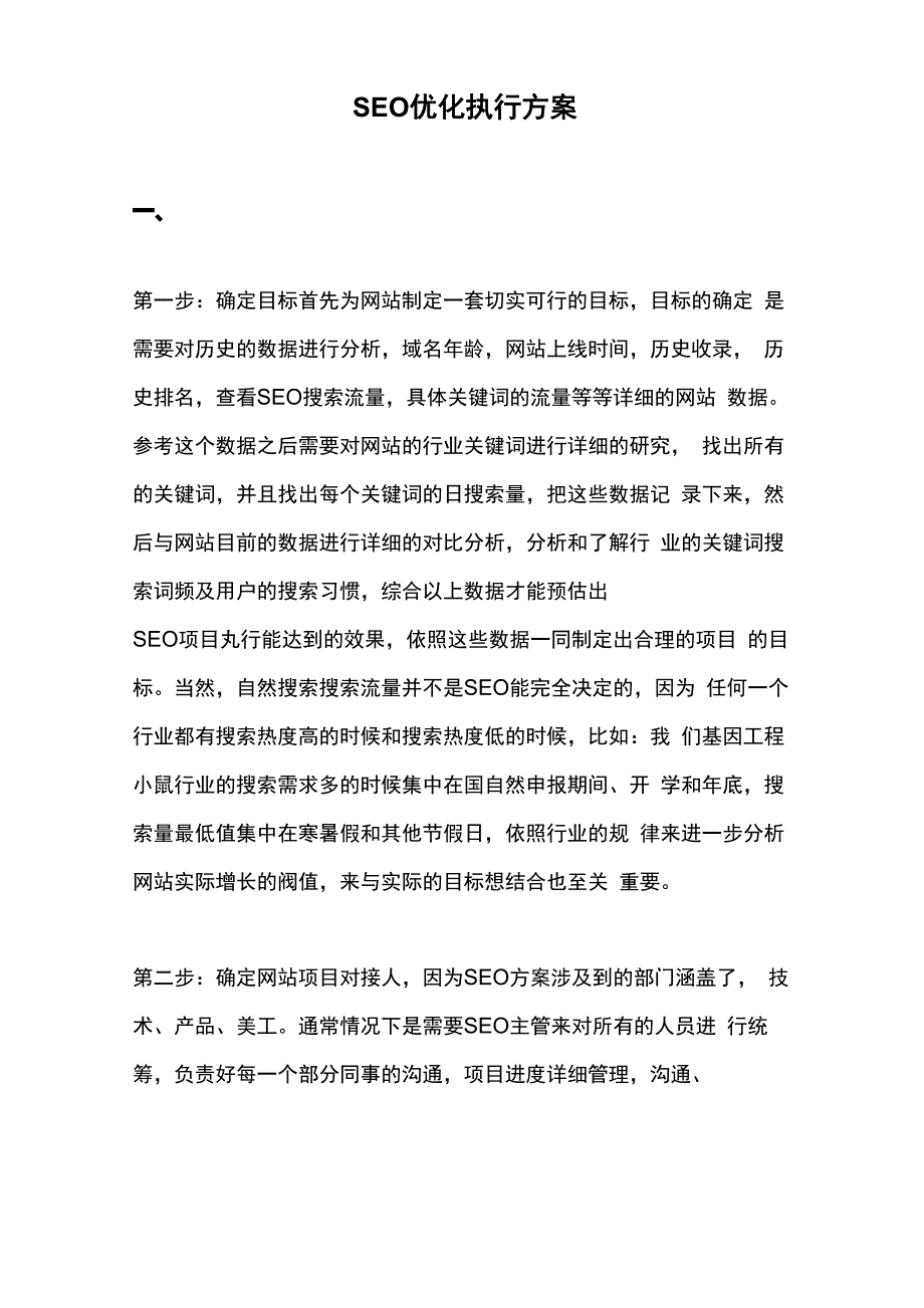 SEO主管网站优化执行方案_第1页