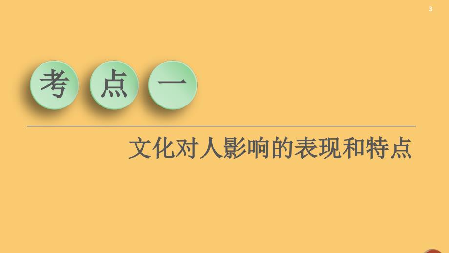 2021高考政治一轮复习 第9单元 文化与生活 第23课 文化对人的影响课件 新人教版必修3_第3页