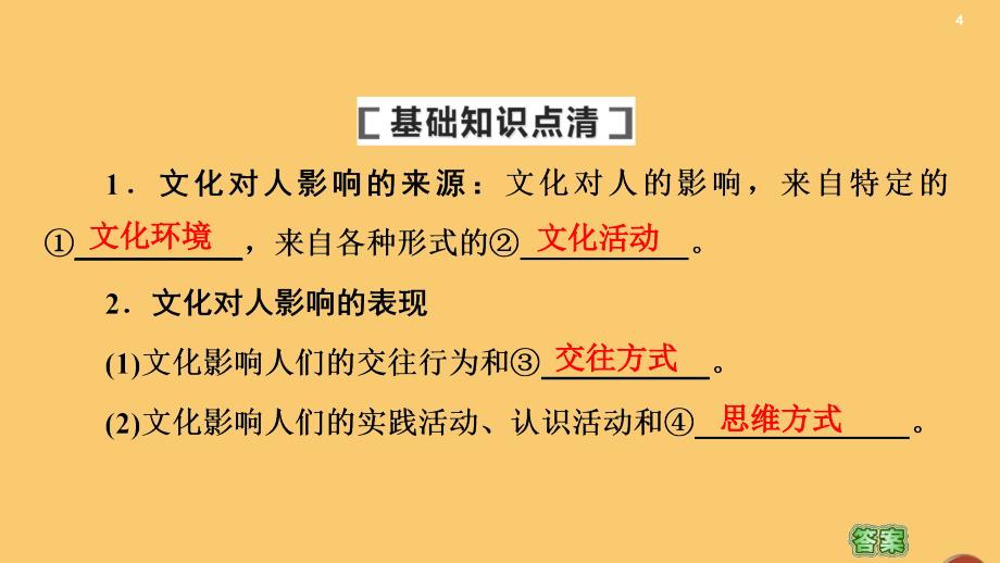 2021高考政治一轮复习 第9单元 文化与生活 第23课 文化对人的影响课件 新人教版必修3_第4页