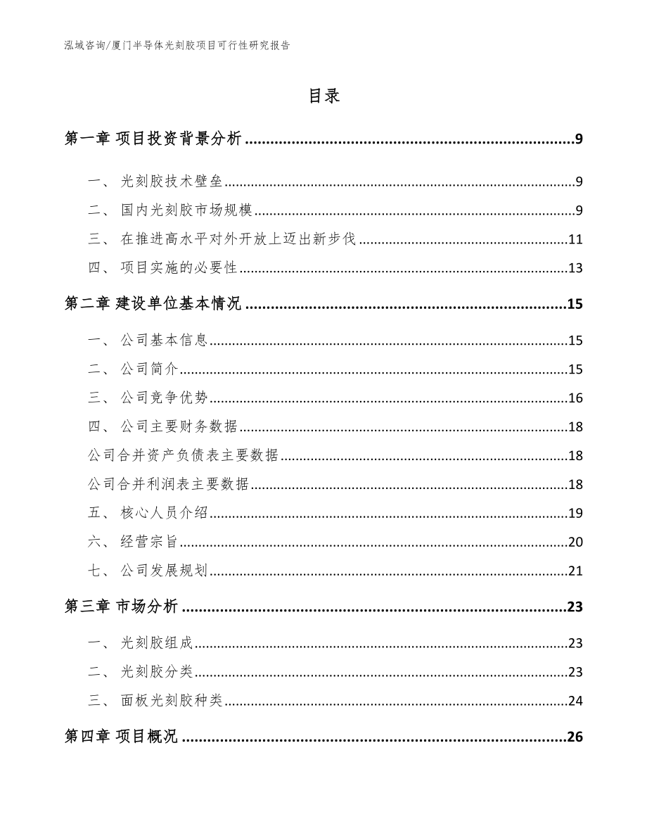 厦门半导体光刻胶项目可行性研究报告参考范文_第2页