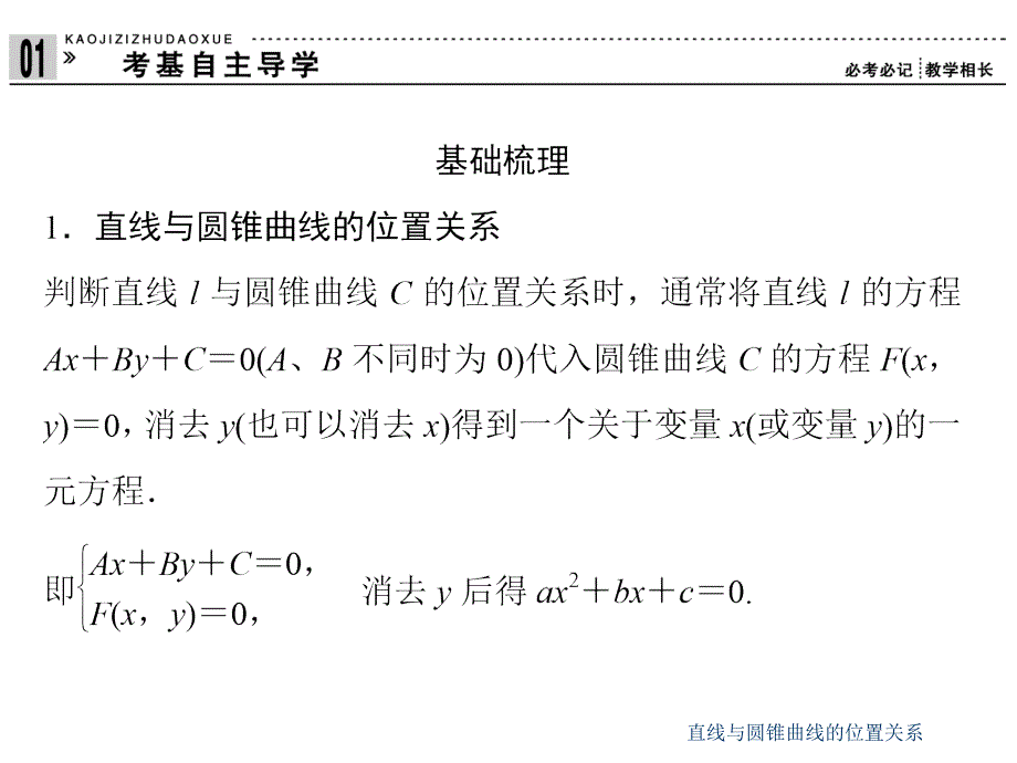 直线与圆锥曲线的位置关系课件_第3页