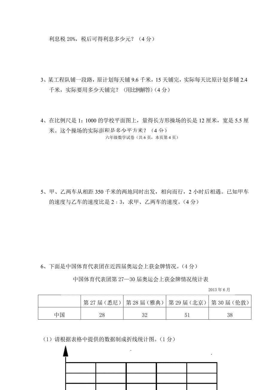 2018年小学六年级数学小升初毕业试卷及答案.doc_第5页