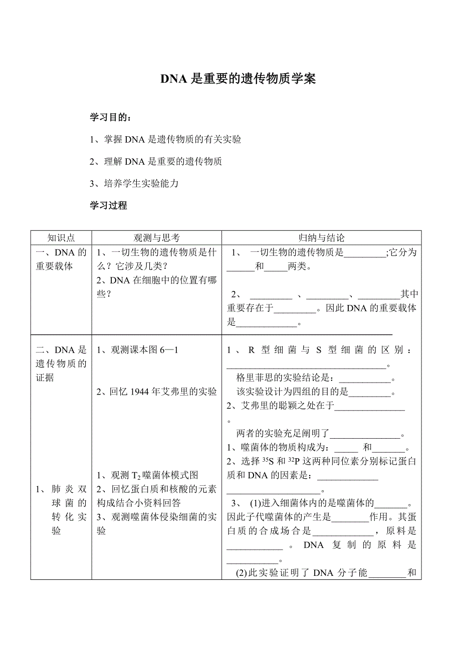 DNA是主要的遗传物质学案_第1页