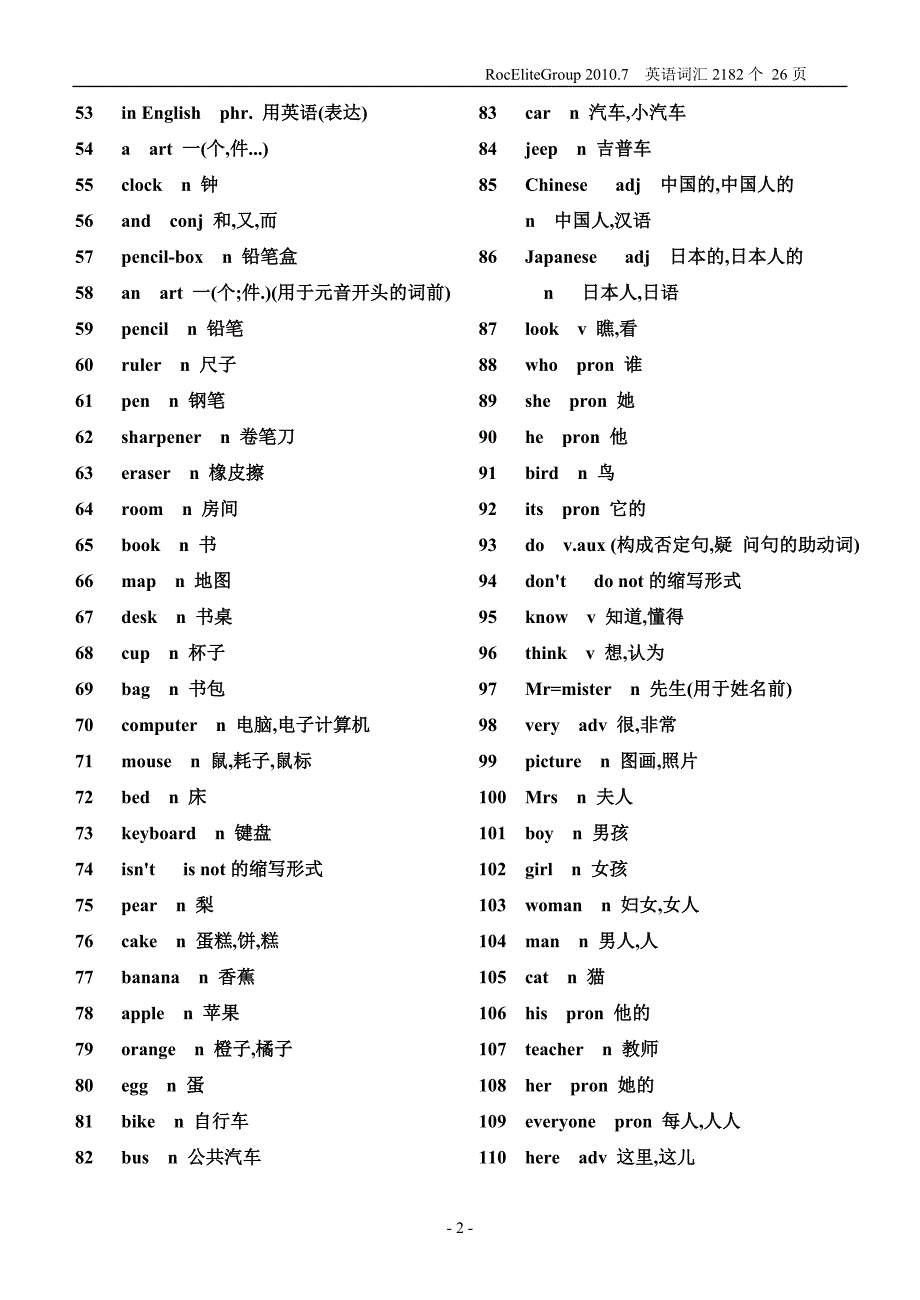 英语单词 初级_第2页