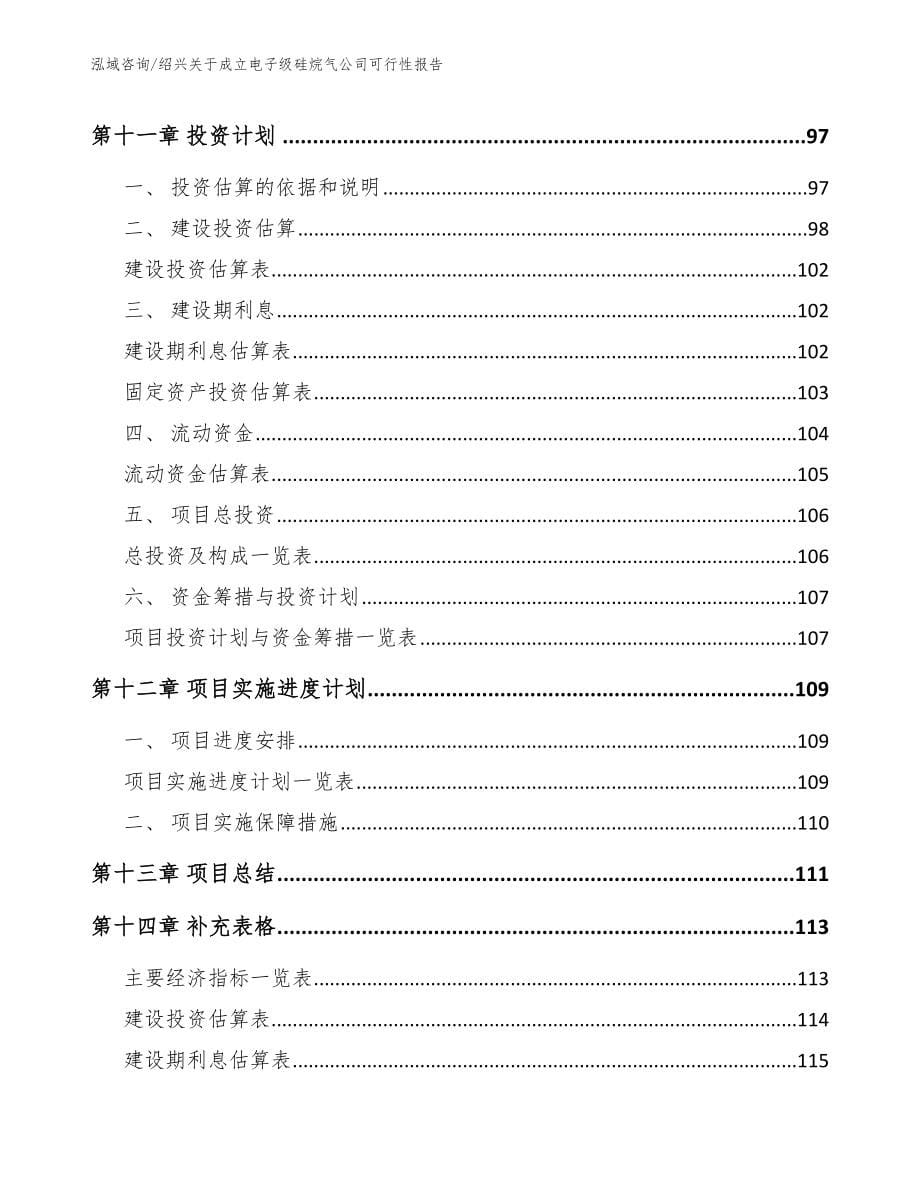 绍兴关于成立电子级硅烷气公司可行性报告_第5页