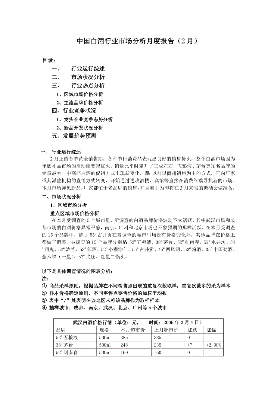 我国白酒行业市场分析月度报告_第1页