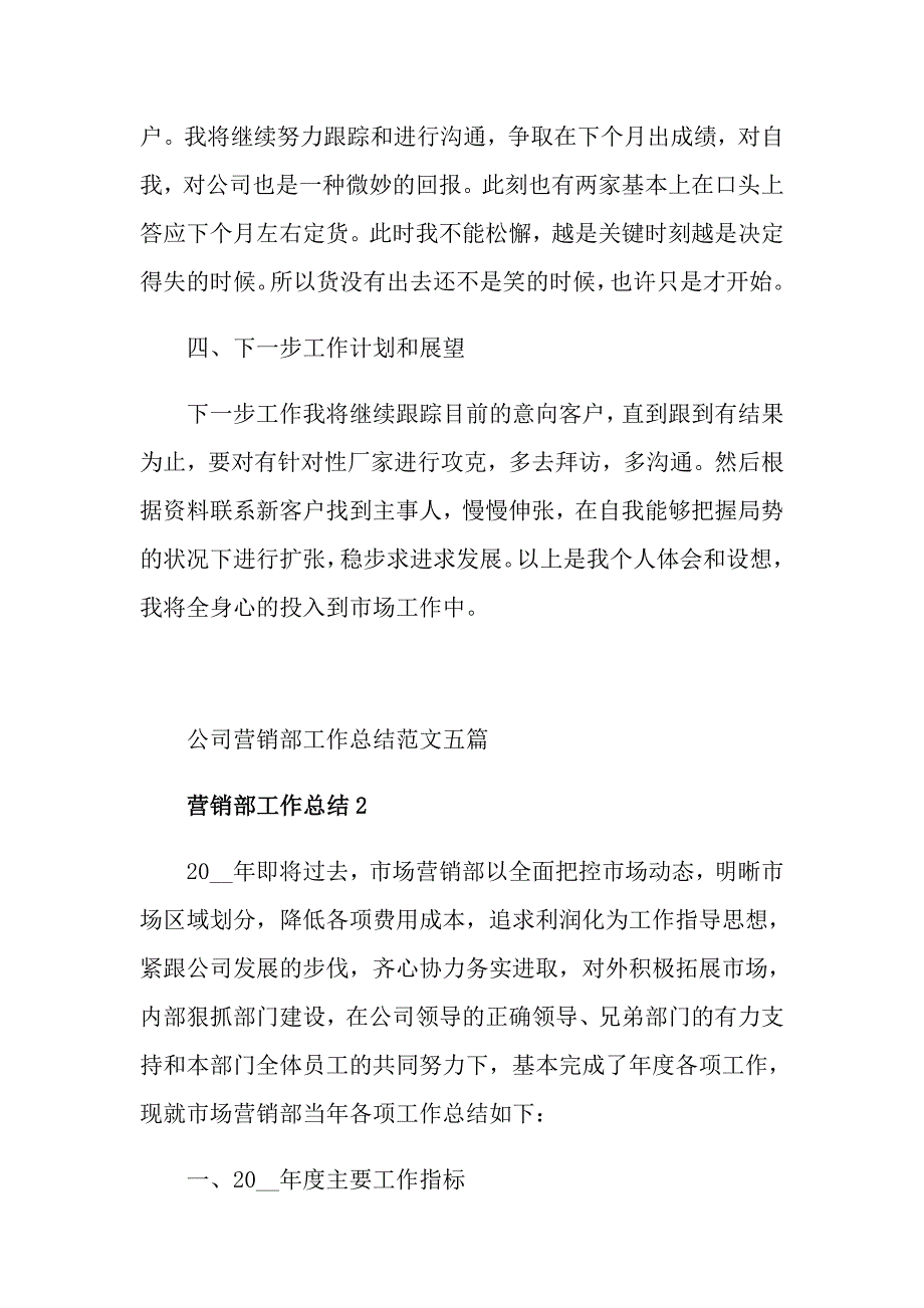 公司营销部工作总结范文五篇_第3页