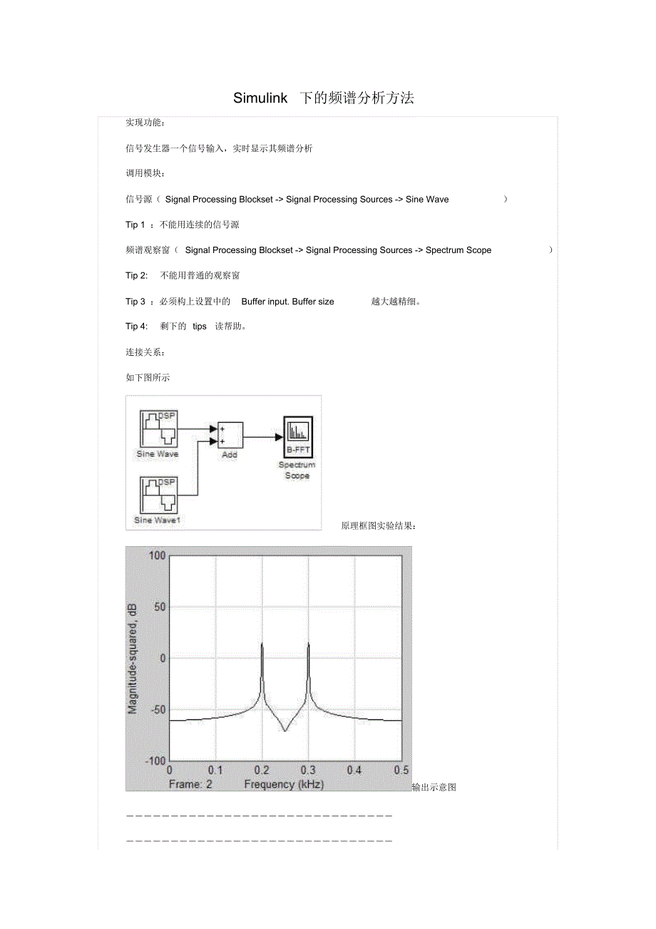 Simulink下的频谱分析方法及matlab的FFT编程_第1页