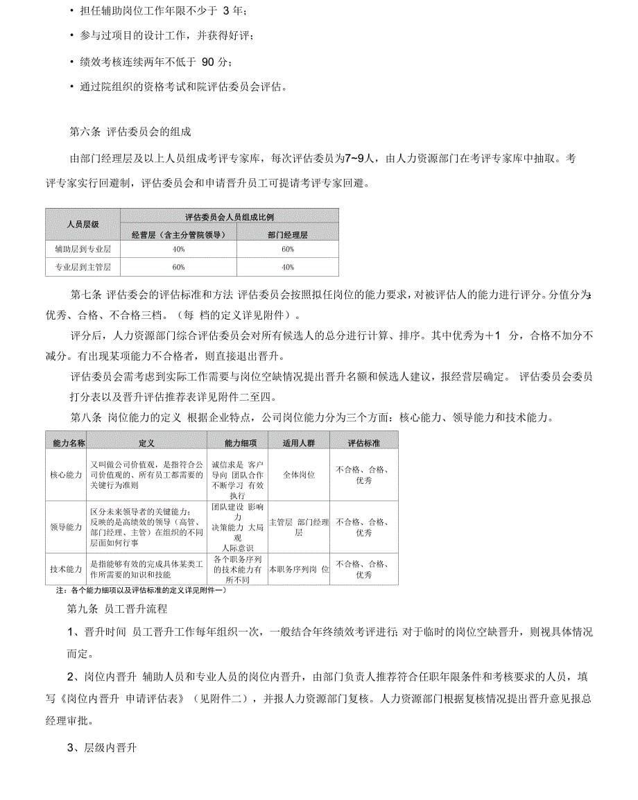 员工职业通道与晋升管理办法_第5页