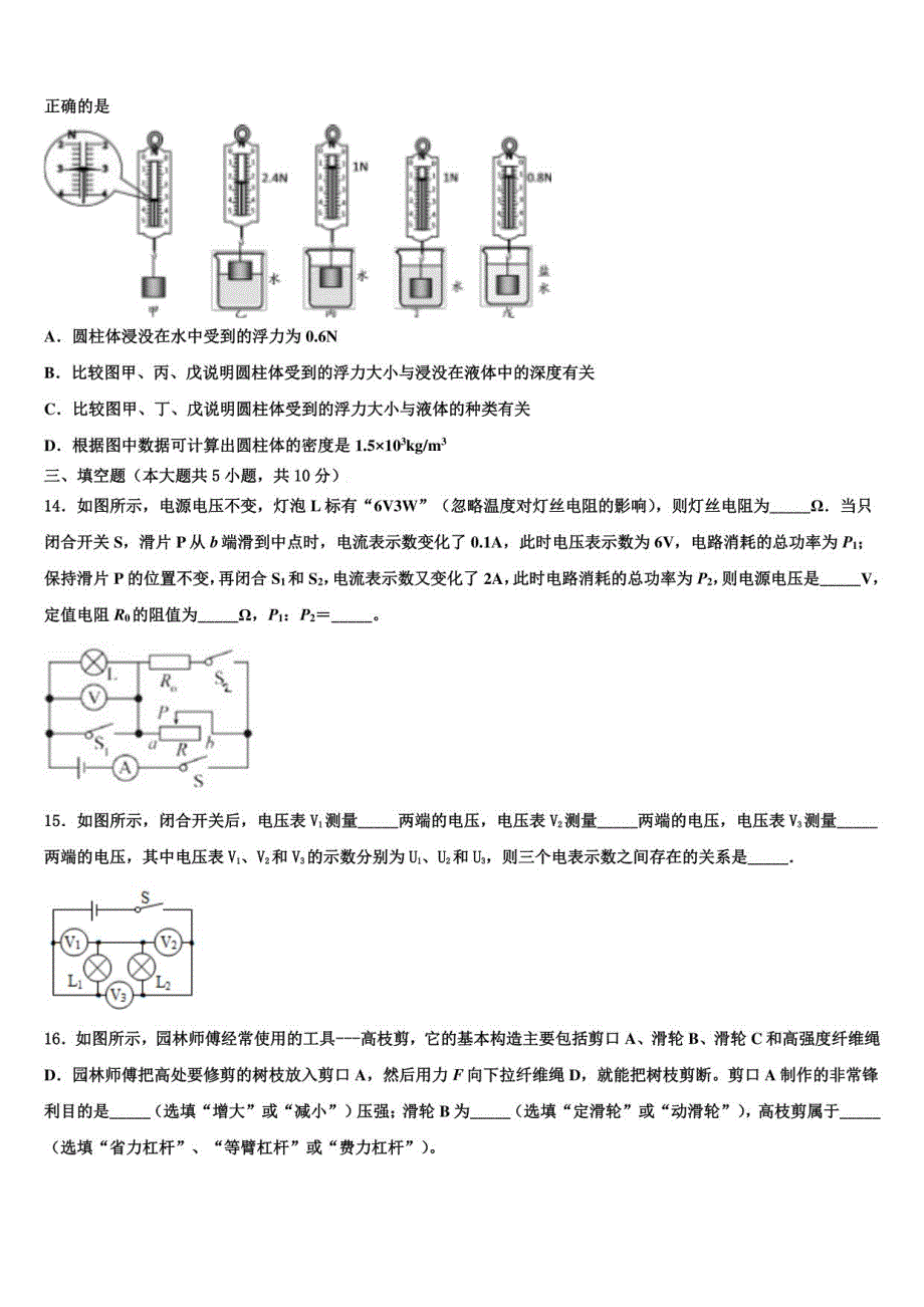 2023年山西省朔州市右玉中考物理猜题卷含解析及点睛_第4页