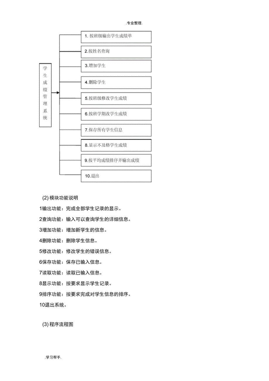 数据结构课程设计_《学生成绩管理系统》《参考版》_第5页