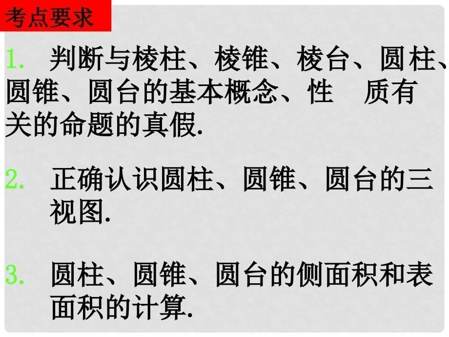 高一数学（立体几何考试说明）课件新课标人教A版必修2_第5页