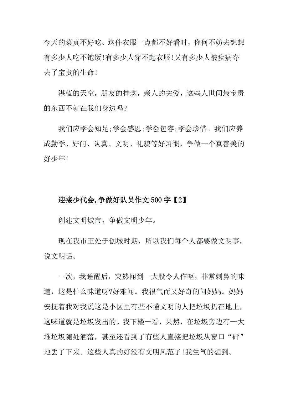 迎接少代会,争做好队员作文500字_第2页