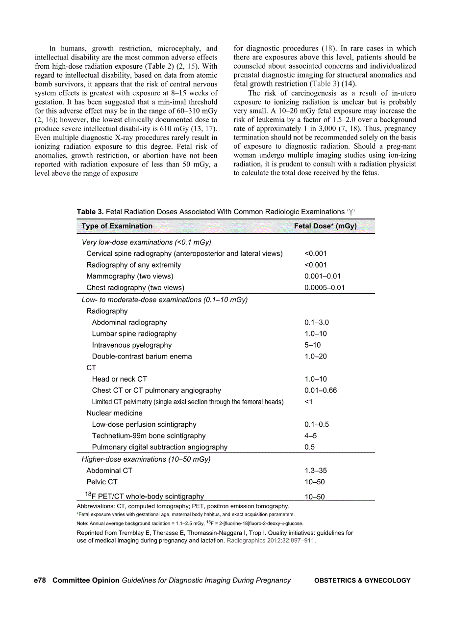 ACOG妊娠和哺乳期诊断性影像学检查指南_第4页