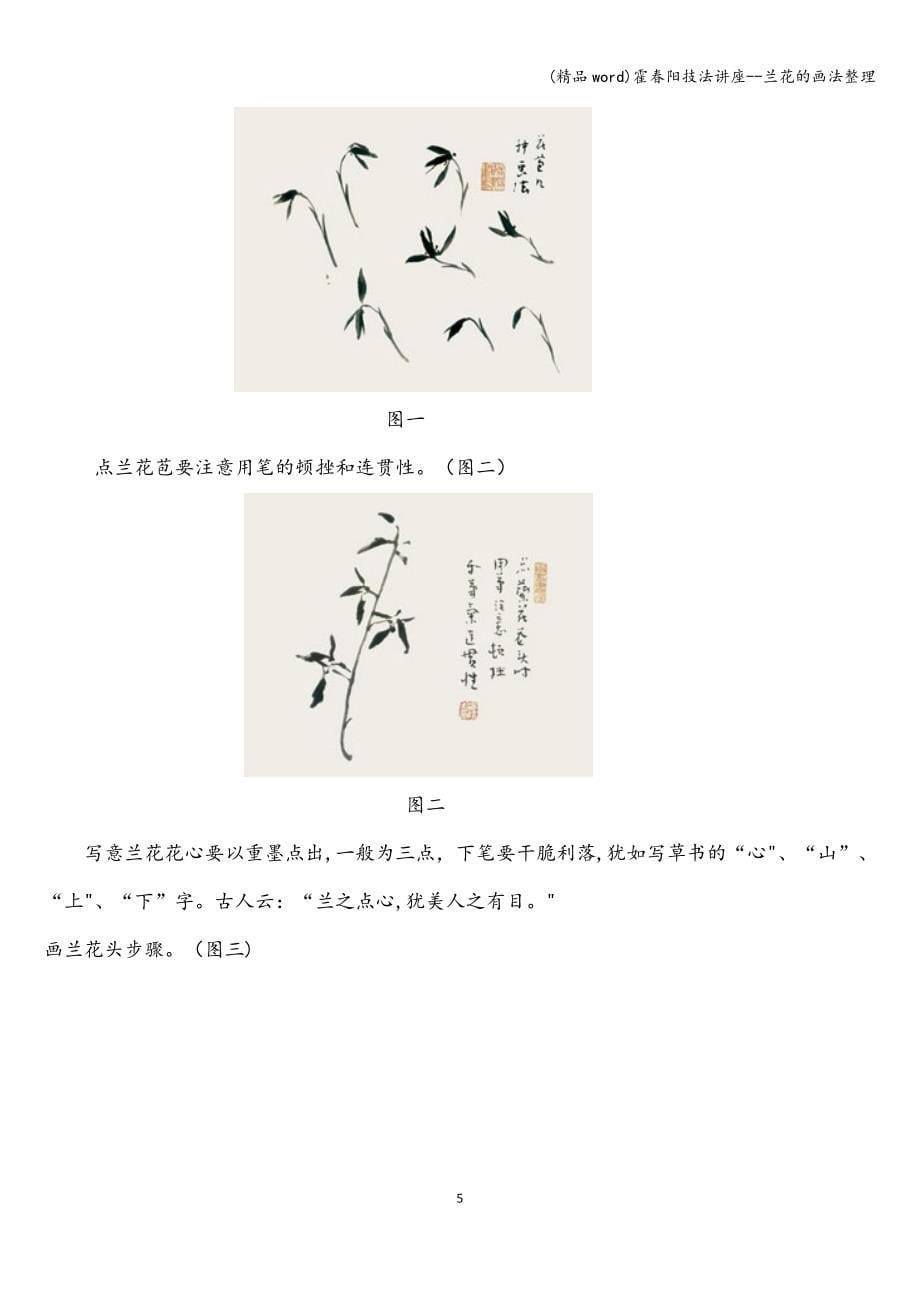 (精品word)霍春阳技法讲座--兰花的画法整理.doc_第5页