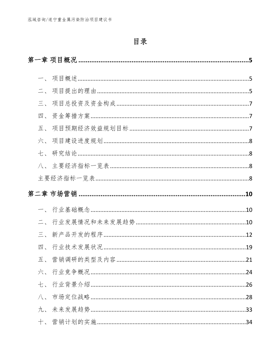 遂宁重金属污染防治项目建议书【范文参考】_第1页