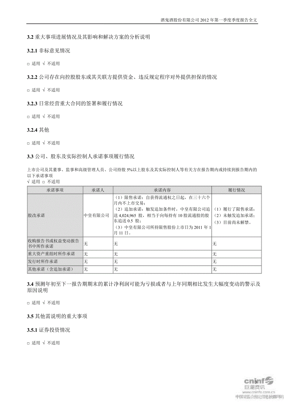 酒鬼酒第一季度报告全文_第3页