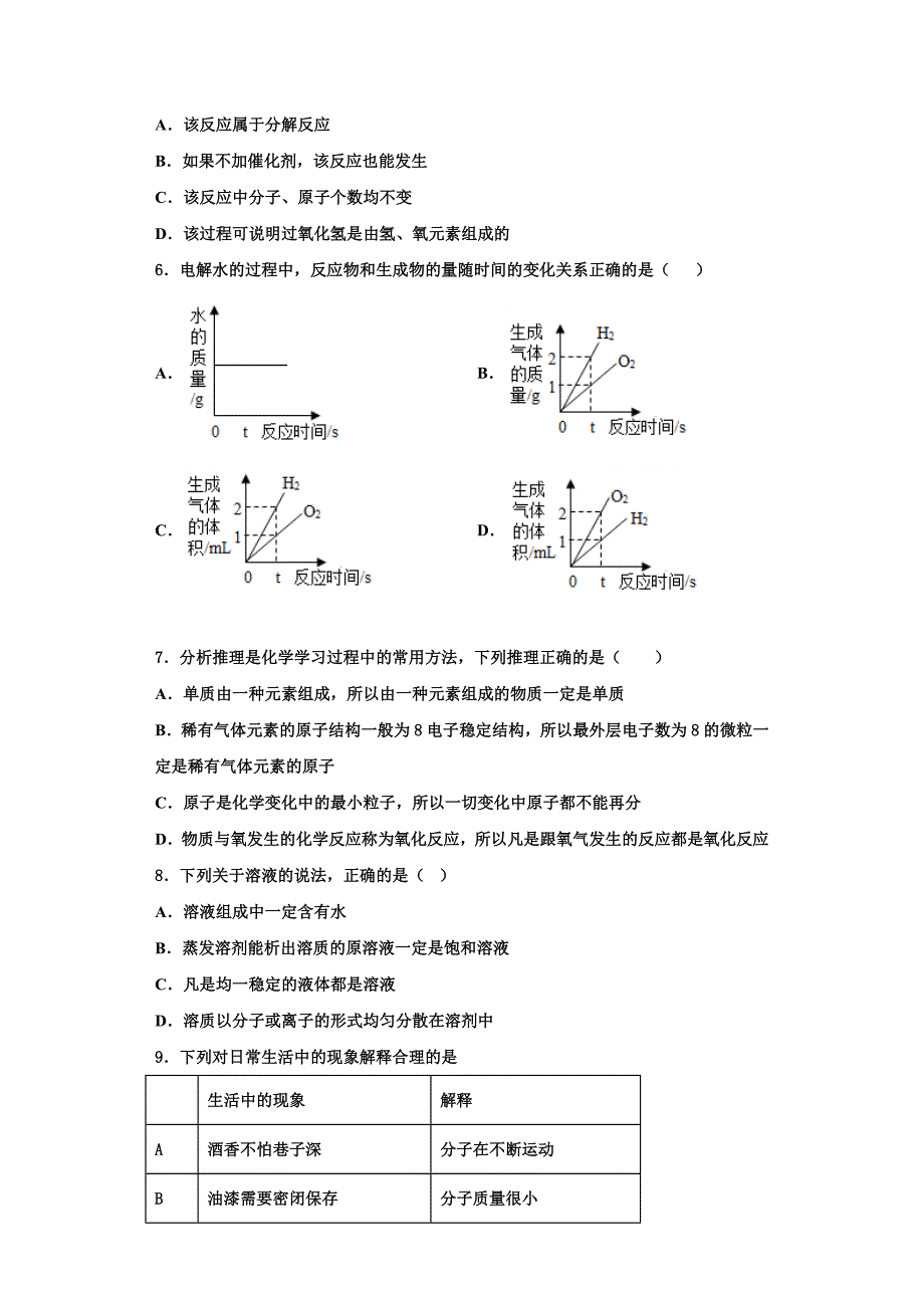 河南省平顶山市舞钢市2022-2023学年化学九上期中调研模拟试题含解析.doc_第2页