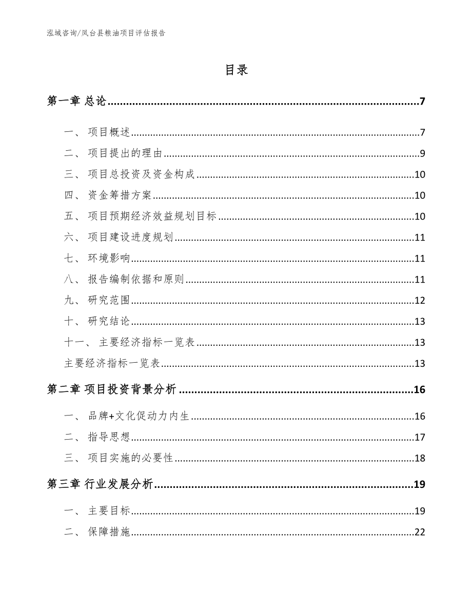 凤台县粮油项目评估报告_范文_第2页