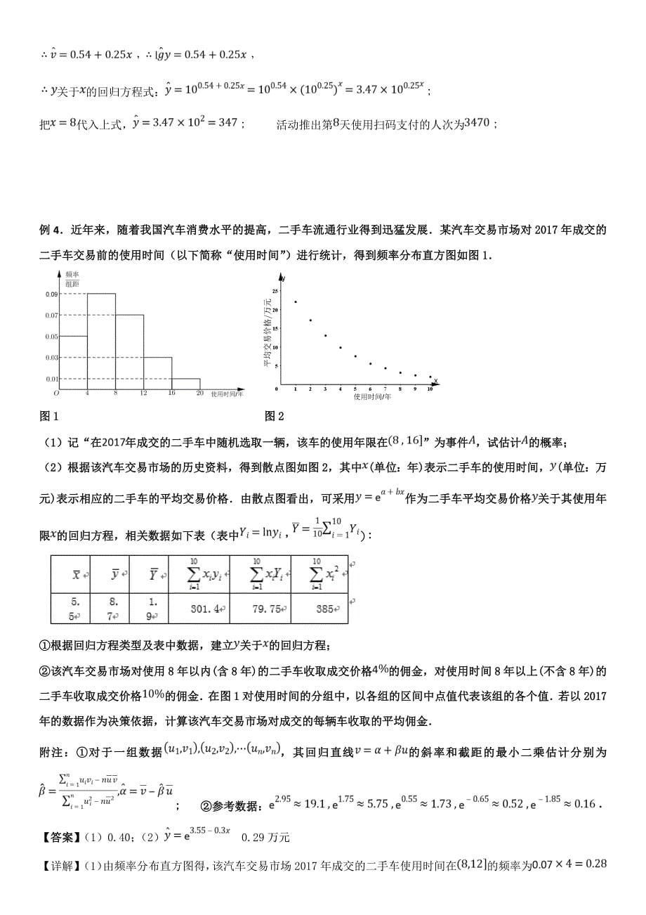 线性回归方程非线性方程转化为线性方程参考模板_第5页